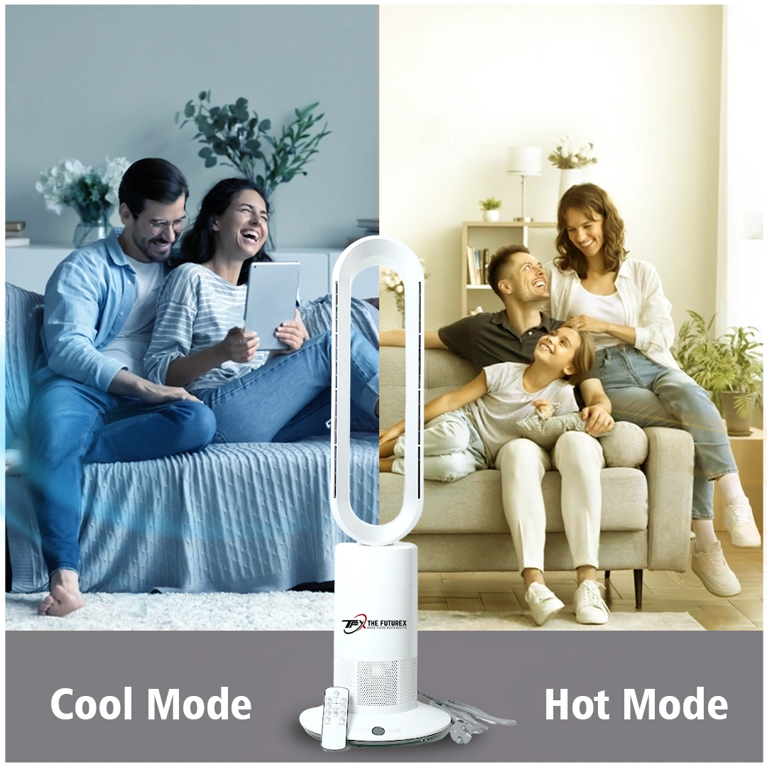 Pedestal Hot & Cool Bladeless Fan with Air Filter